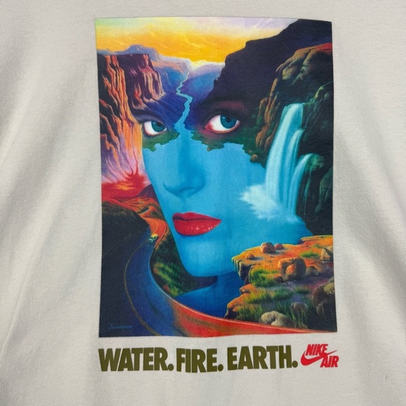 Nike | Men’s XL “Water. Fire. Earth.” Graphic Loose Fit Cropped Tee - Picture 2 of 9